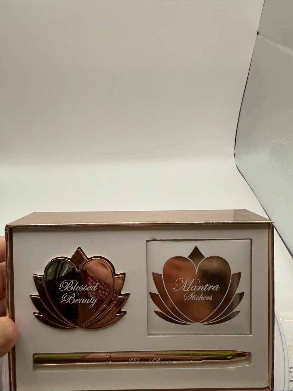 Blessed Beauty Natural Lip Cream Set, Mantra Stickers & Pen Set - Rose Gold